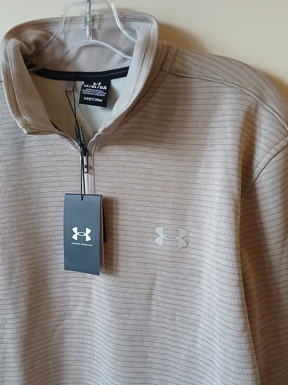Under Armour Golf Storm Beige Quarter Zip Pullover